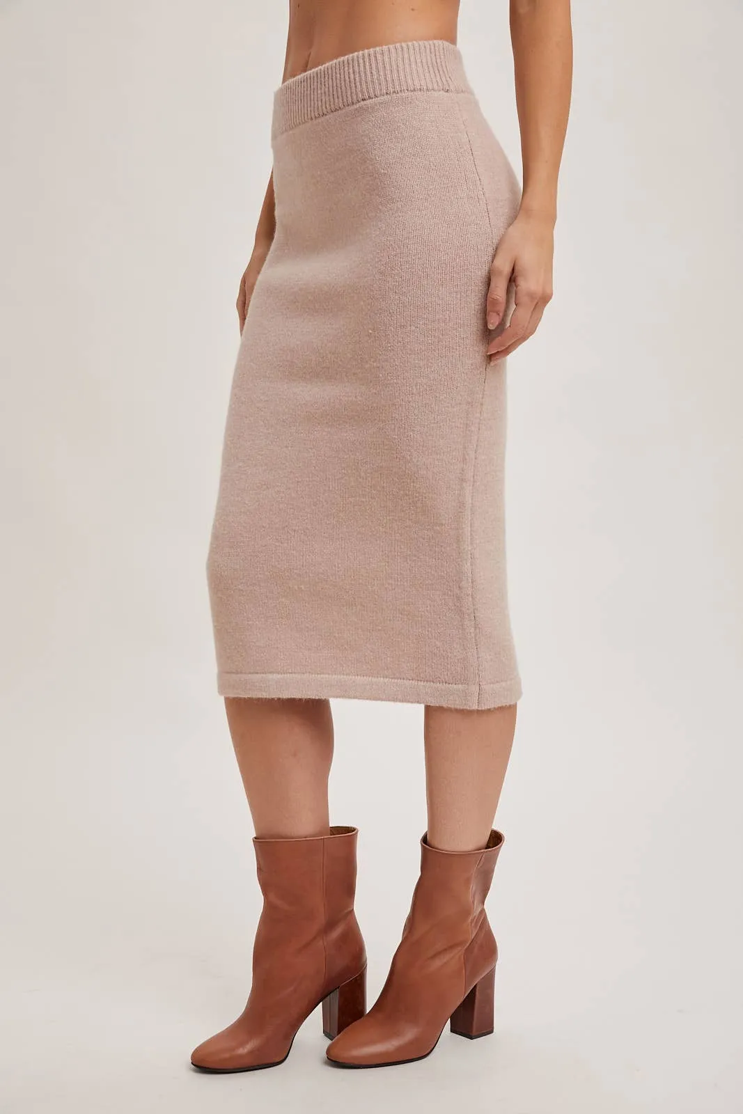 Oatmeal Knit Hoodie   Pencil Skirt
