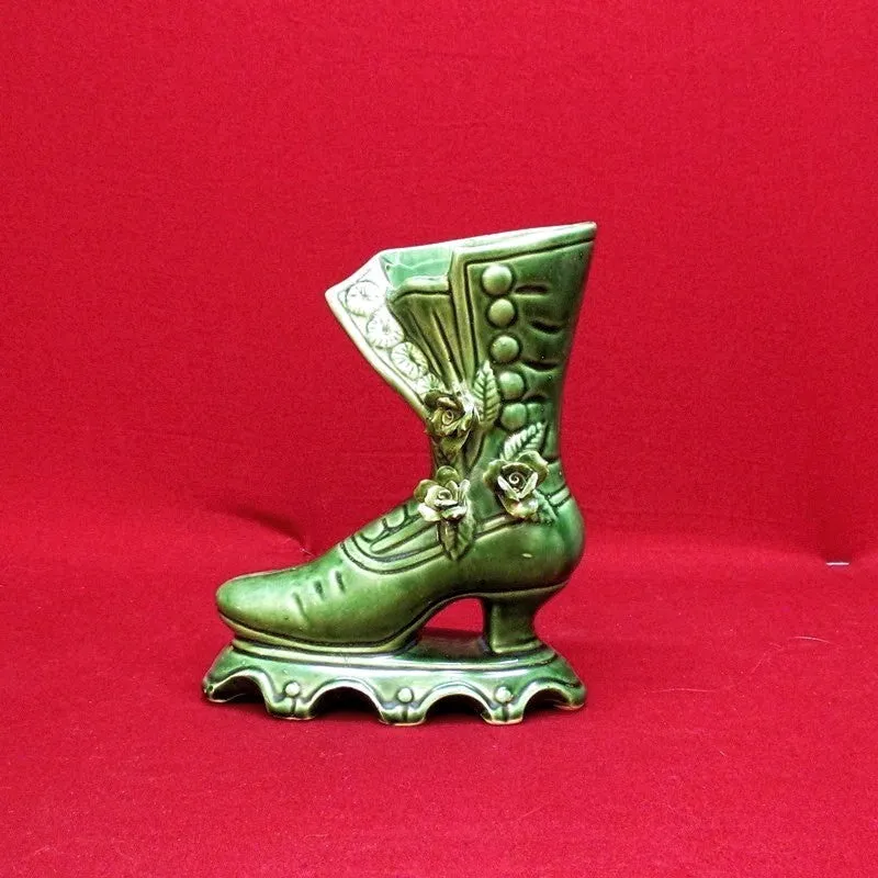 Old Victorian High Top Boot Vase