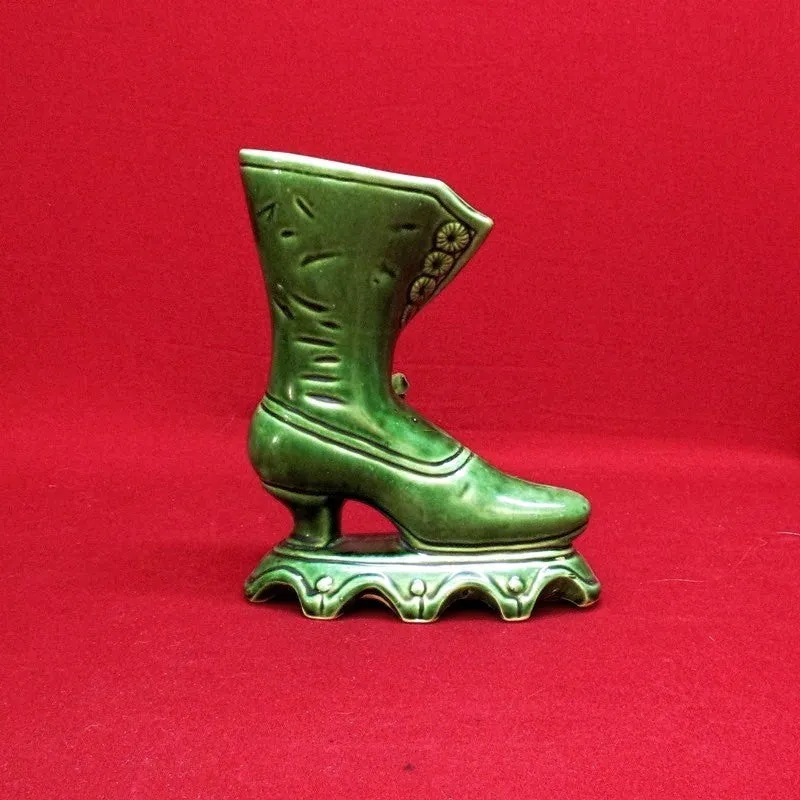 Old Victorian High Top Boot Vase