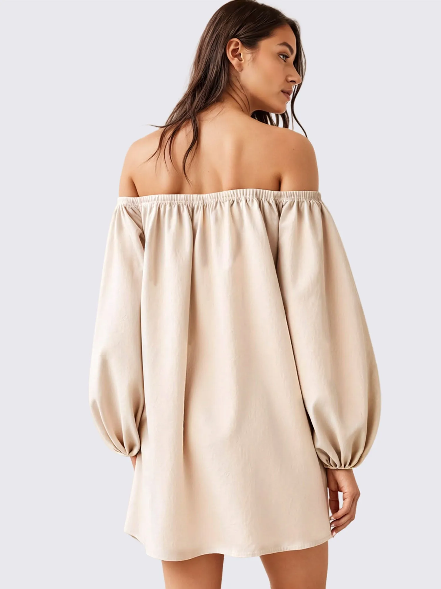 Ots Puff Sleeve Shift Mini Dress