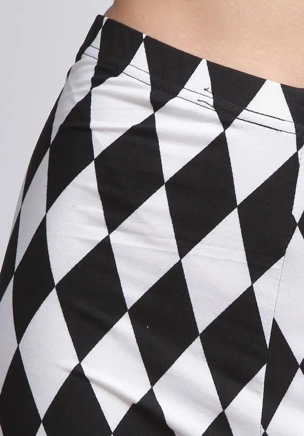 Outta Town Black And White Checkered Leggings