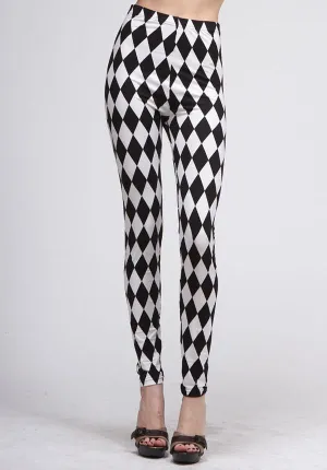 Outta Town Black And White Checkered Leggings