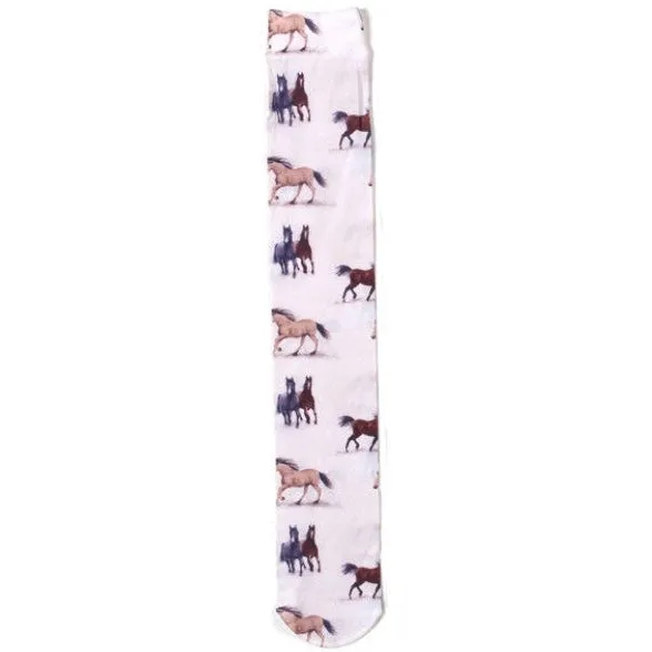 Ovation Kid's Zocks Boot Socks-Beige Horses