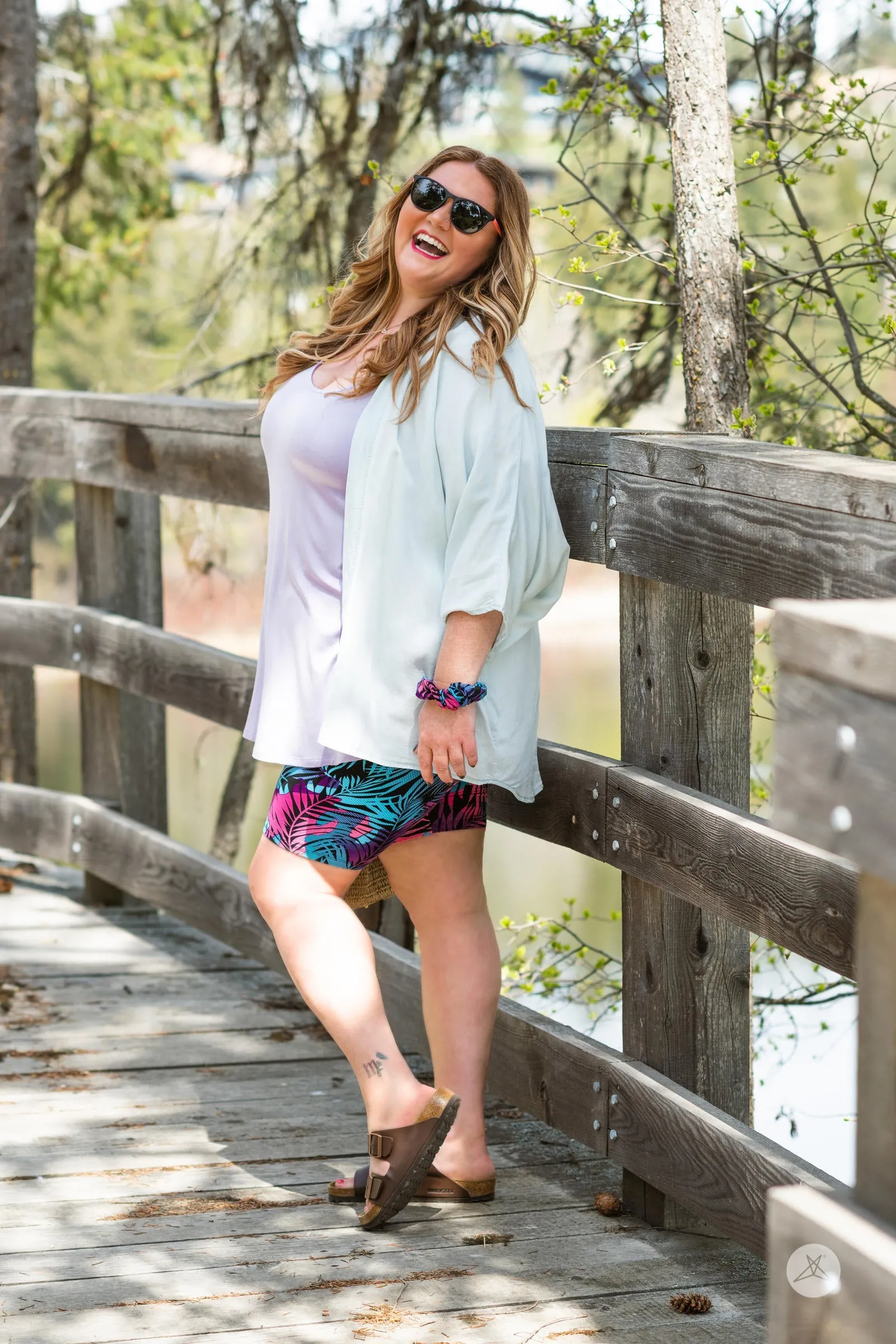 Palm Party Biker Shorts