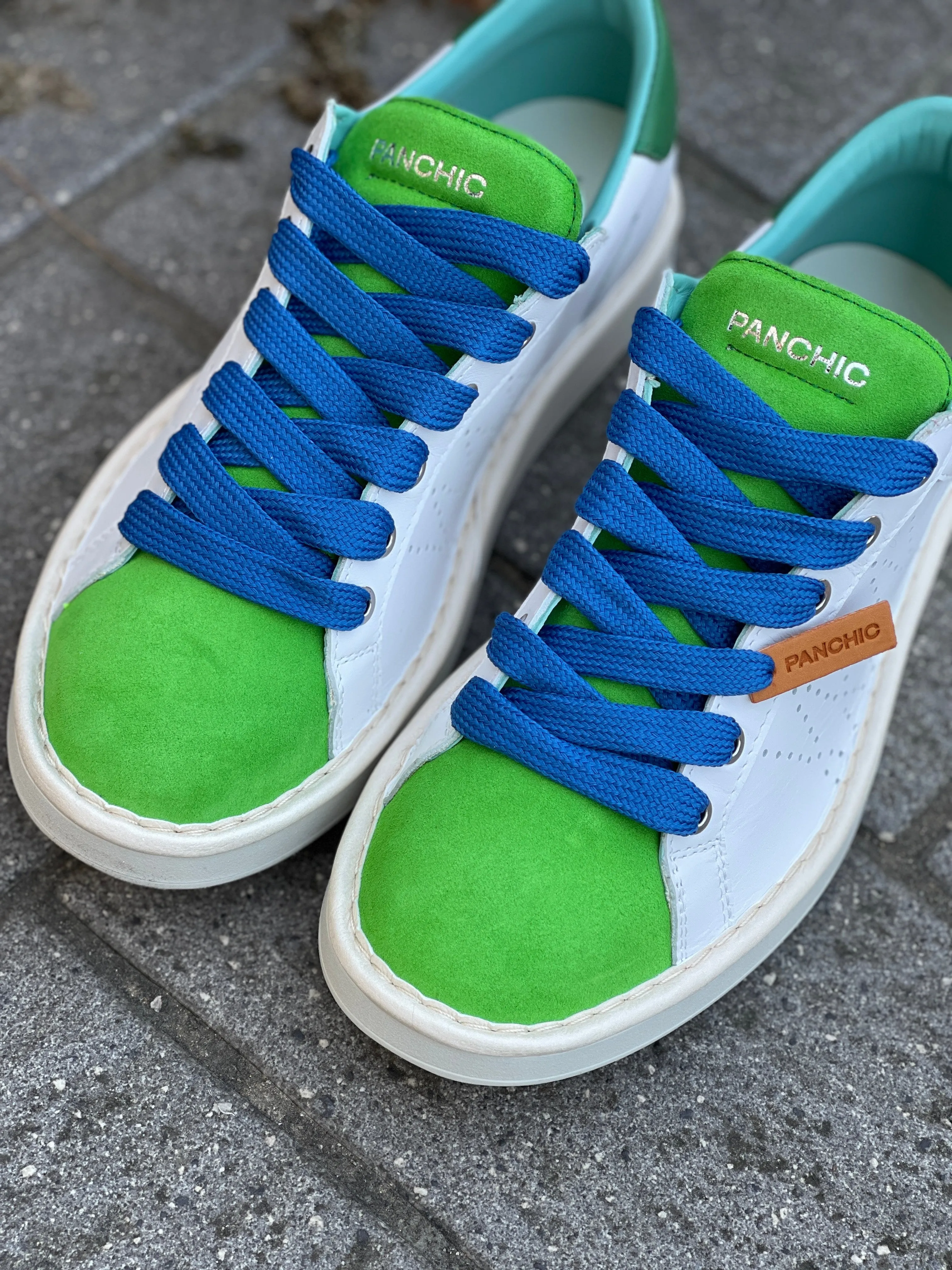 Panchic P01M01300873035 sneakers in pelle e suede magical green colore bianco