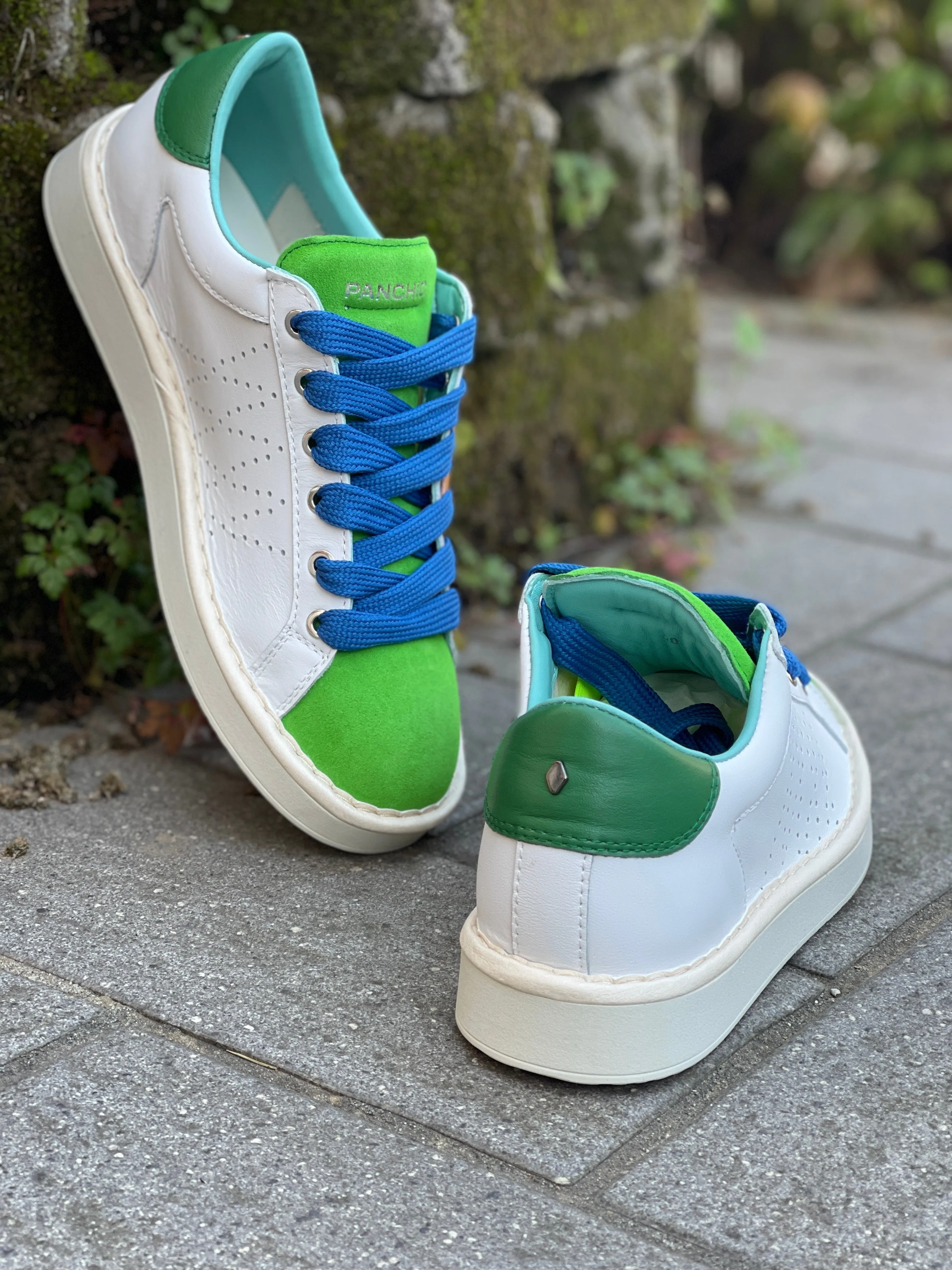 Panchic P01M01300873035 sneakers in pelle e suede magical green colore bianco