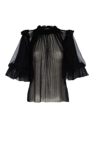 PARKER Sheer Polka Dot Blouse