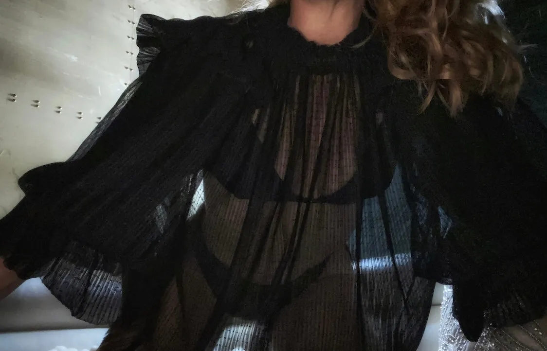 PARKER Sheer Polka Dot Blouse