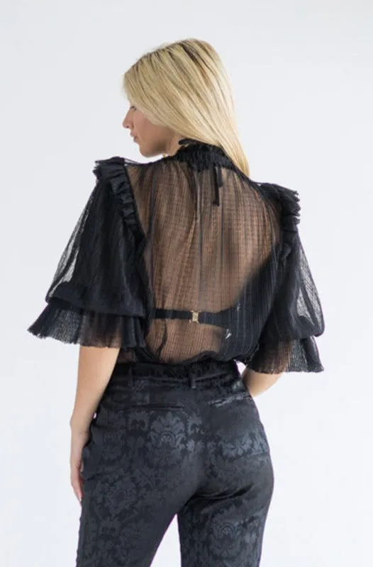 PARKER Sheer Polka Dot Blouse