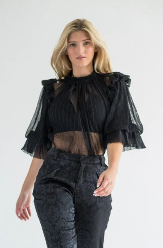 PARKER Sheer Polka Dot Blouse