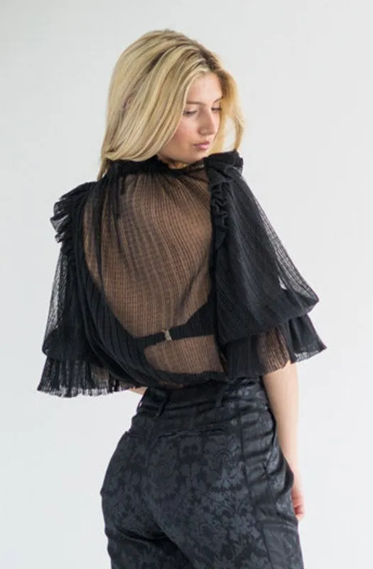 PARKER Sheer Polka Dot Blouse