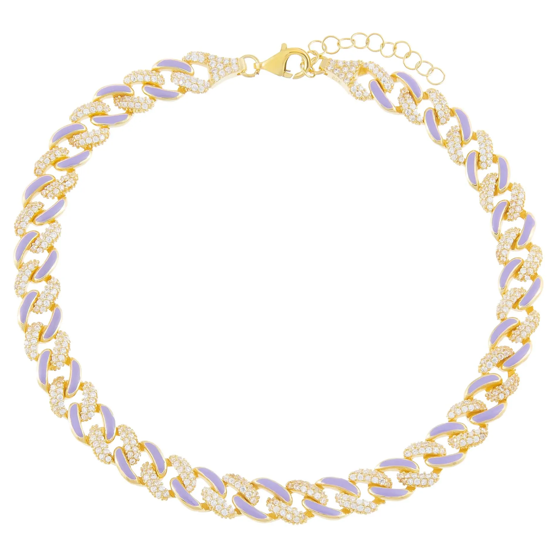 Pastel Enamel Chain Link Anklet