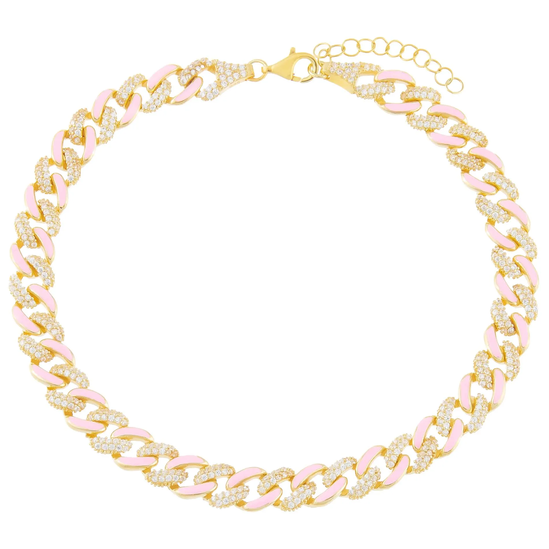 Pastel Enamel Chain Link Anklet