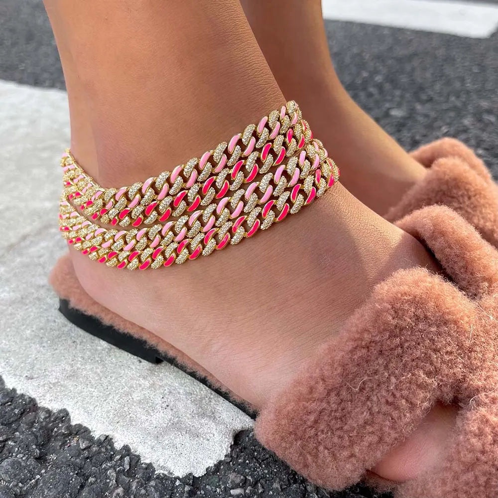 Pastel Enamel Chain Link Anklet