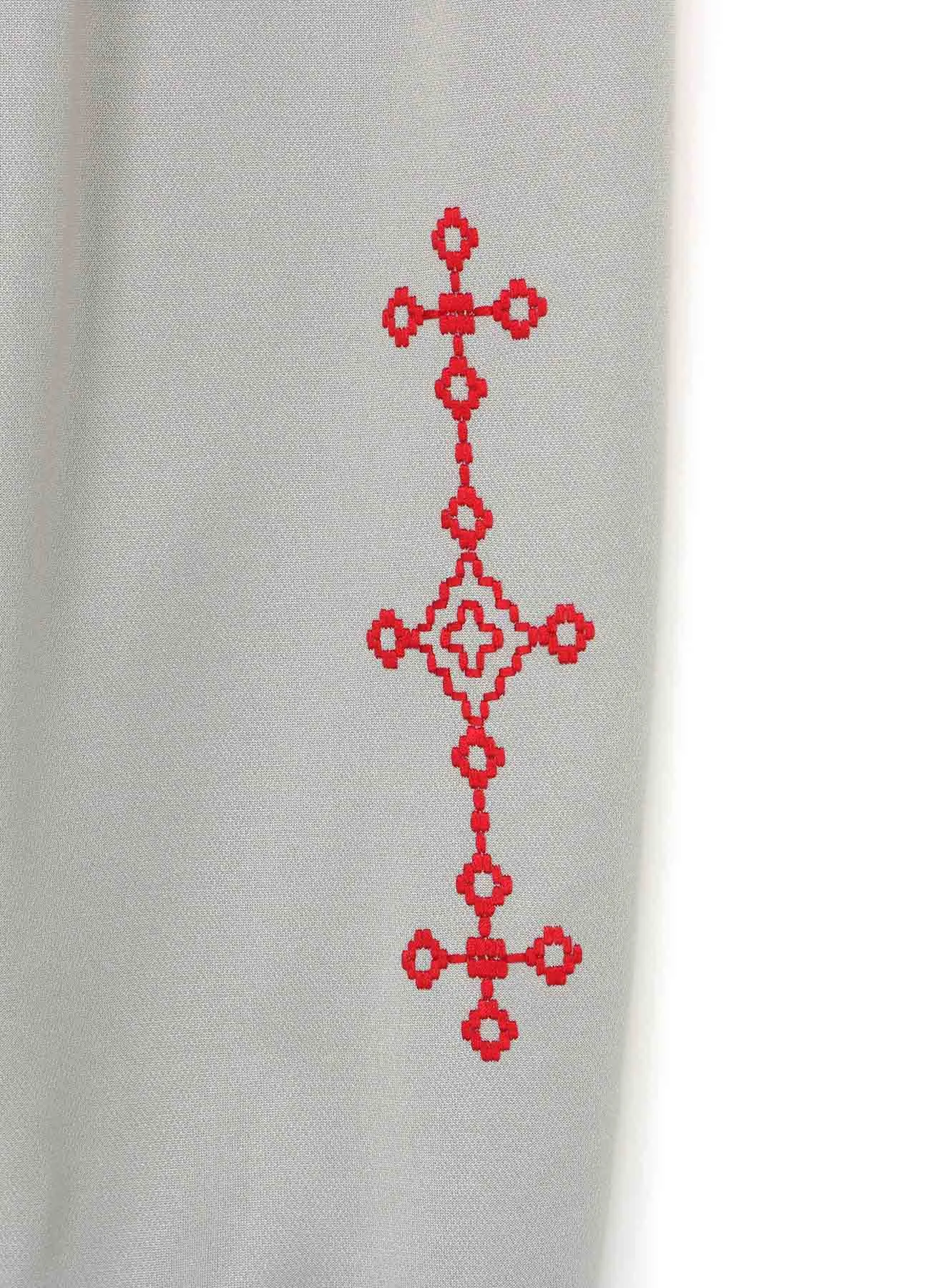 PE/SMOOTH JERSEY GEOMETRIC PATTERN EMBROIDERY SIDE TAPE LINE SAROUEL RIB PANTS