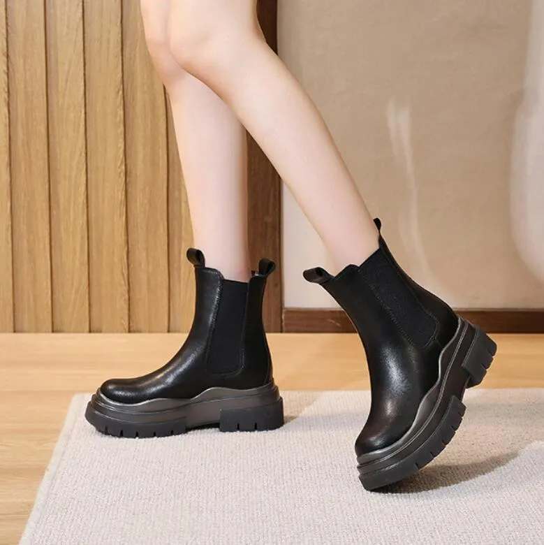 Petite Thicksole Slip On Short Boots GS228