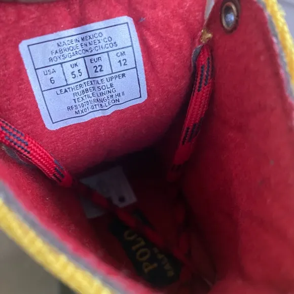 Polo Ralph Lauren Yellow/ Navy Toddler Boots- SZ 6 C