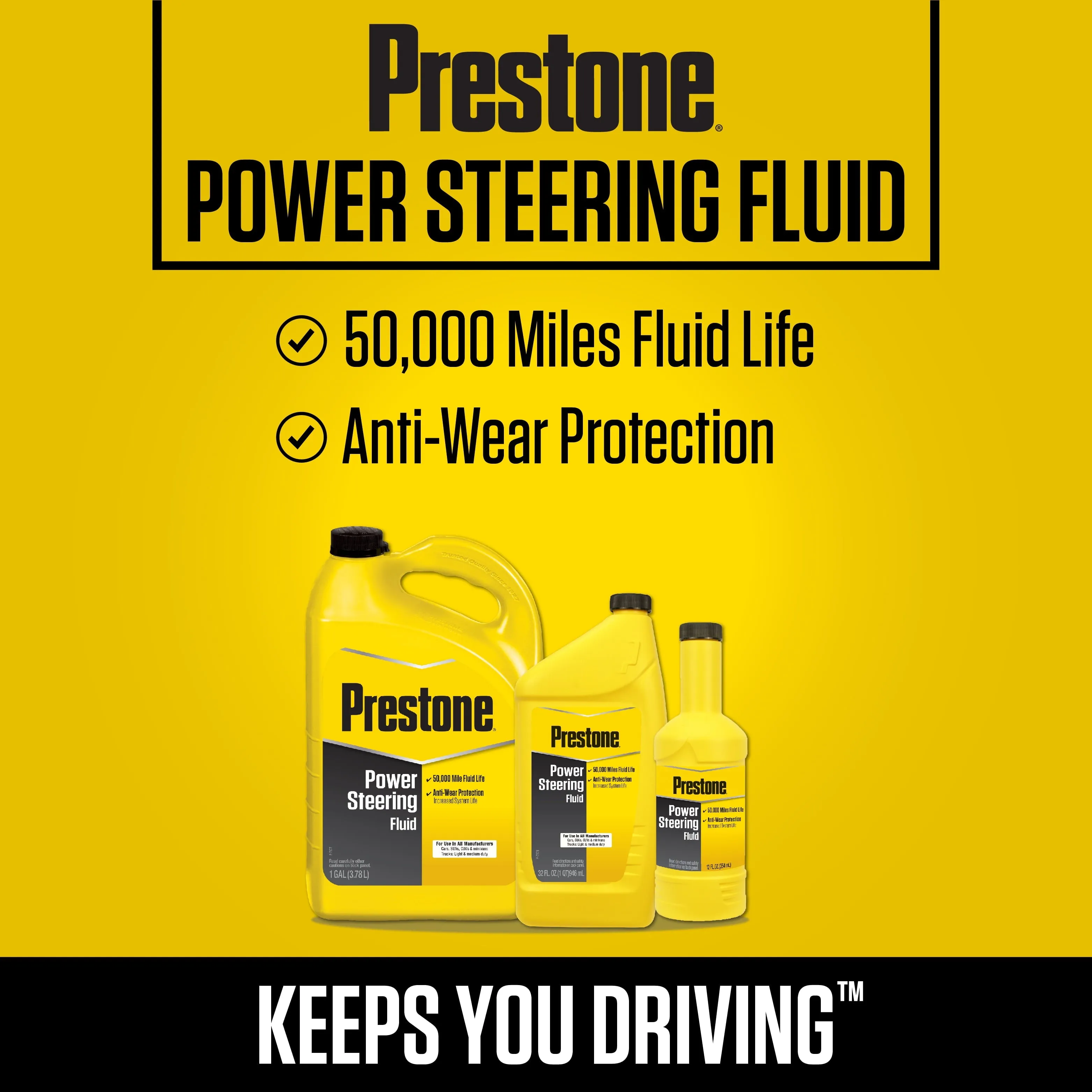 Prestone Universal Power Steering Fluid, 12 fl oz