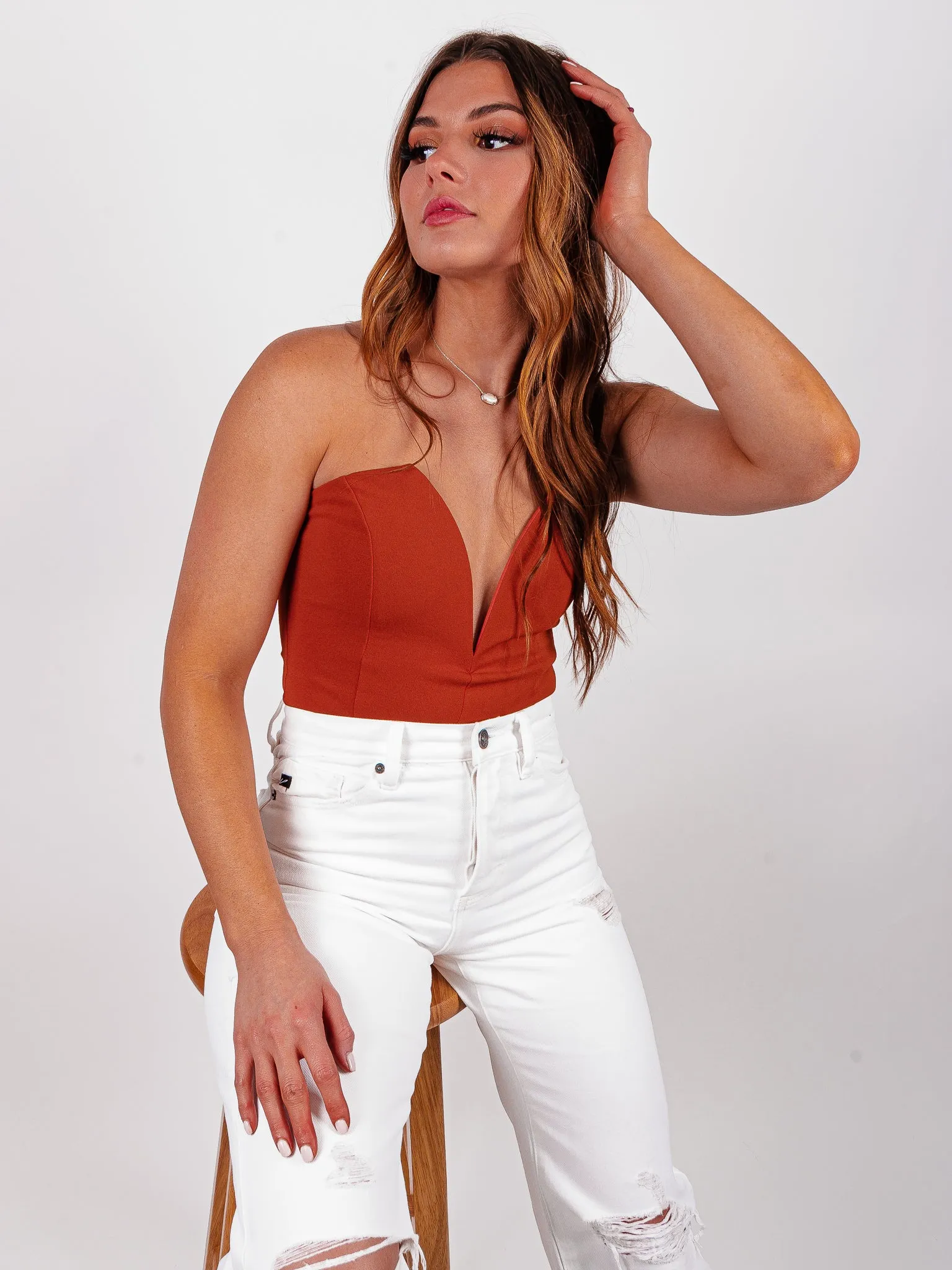 Pretty Please Notched Strapless Bodysuit