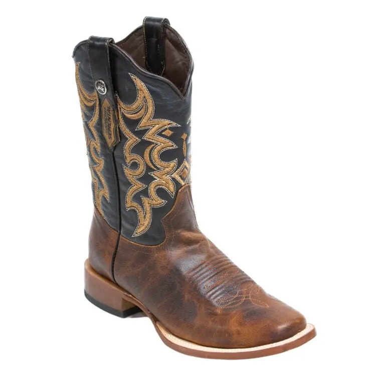 RANCHO SEMENTAL MEN’S Babuino Tan Western Boots Whit Black Top