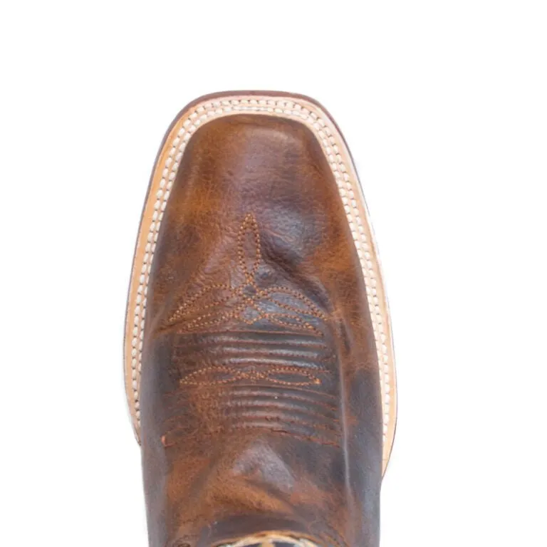 RANCHO SEMENTAL MEN’S Babuino Tan Western Boots Whit Black Top