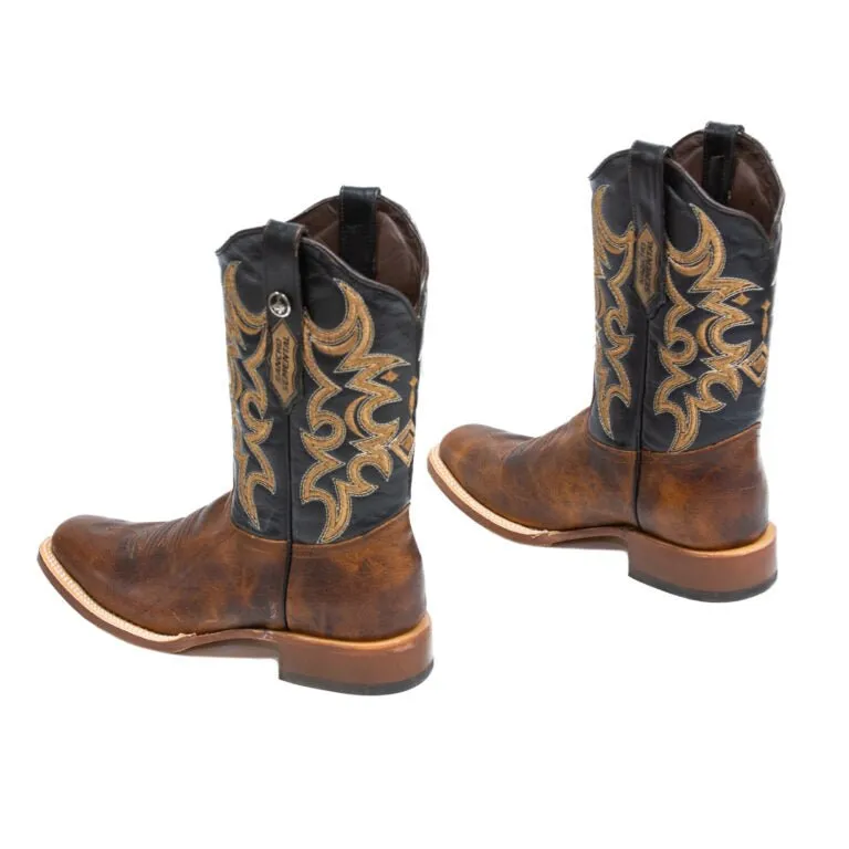 RANCHO SEMENTAL MEN’S Babuino Tan Western Boots Whit Black Top