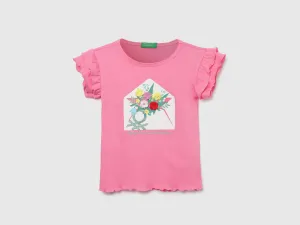 Regular-Fit Crew Neck Printed Top
