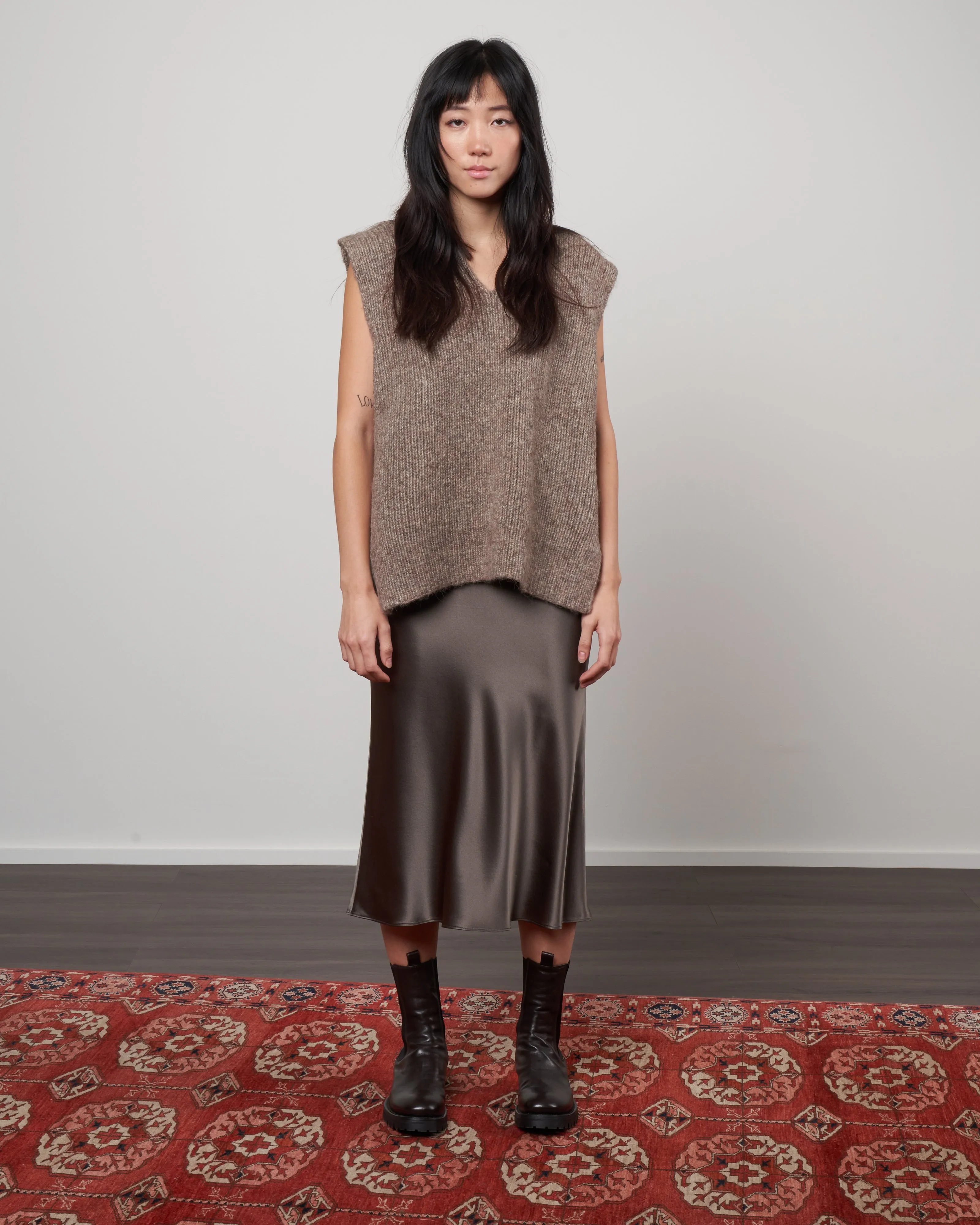 rib vest - wood