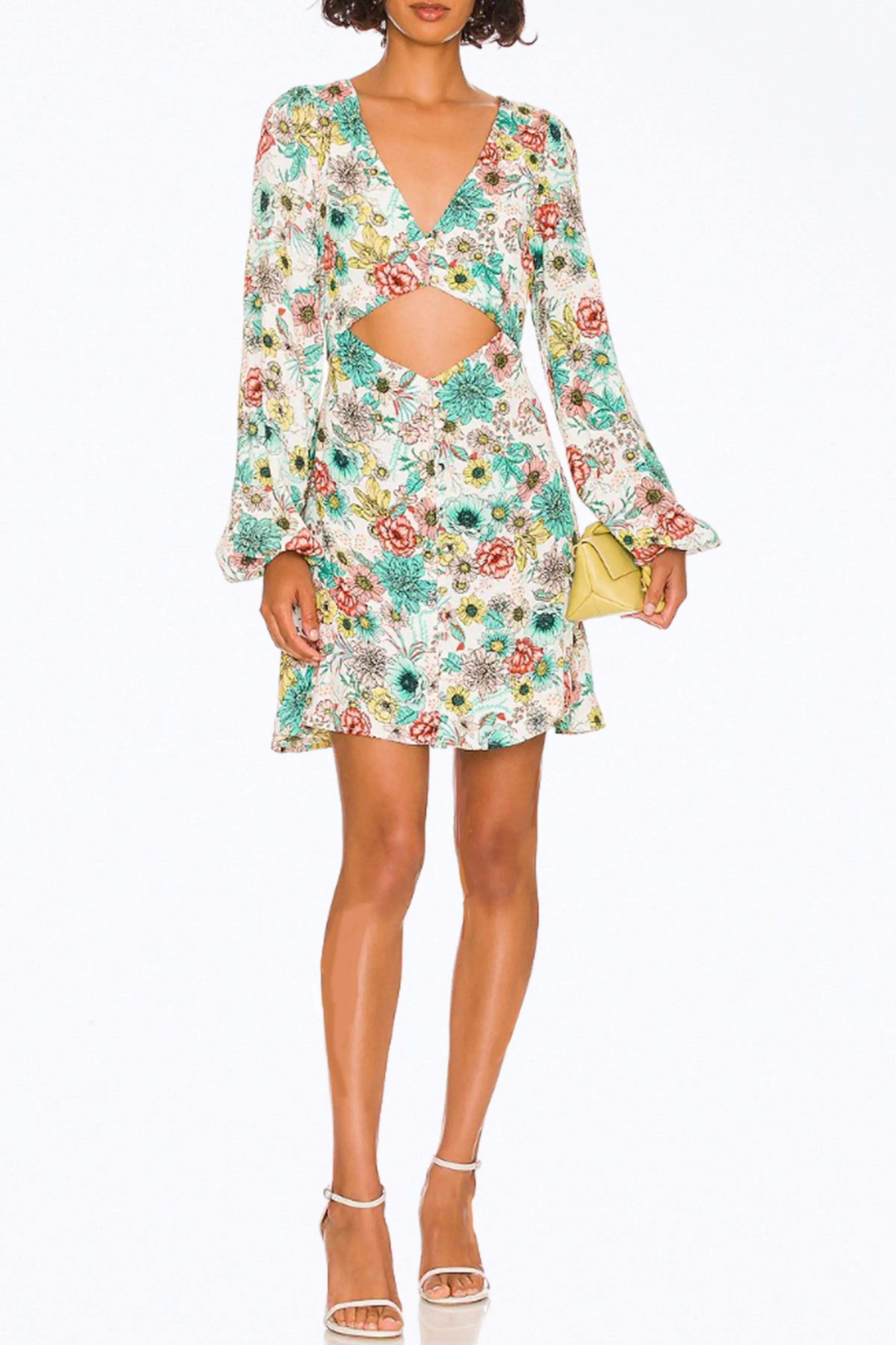 SAYLA CUTOUT CREPE MINI DRESS