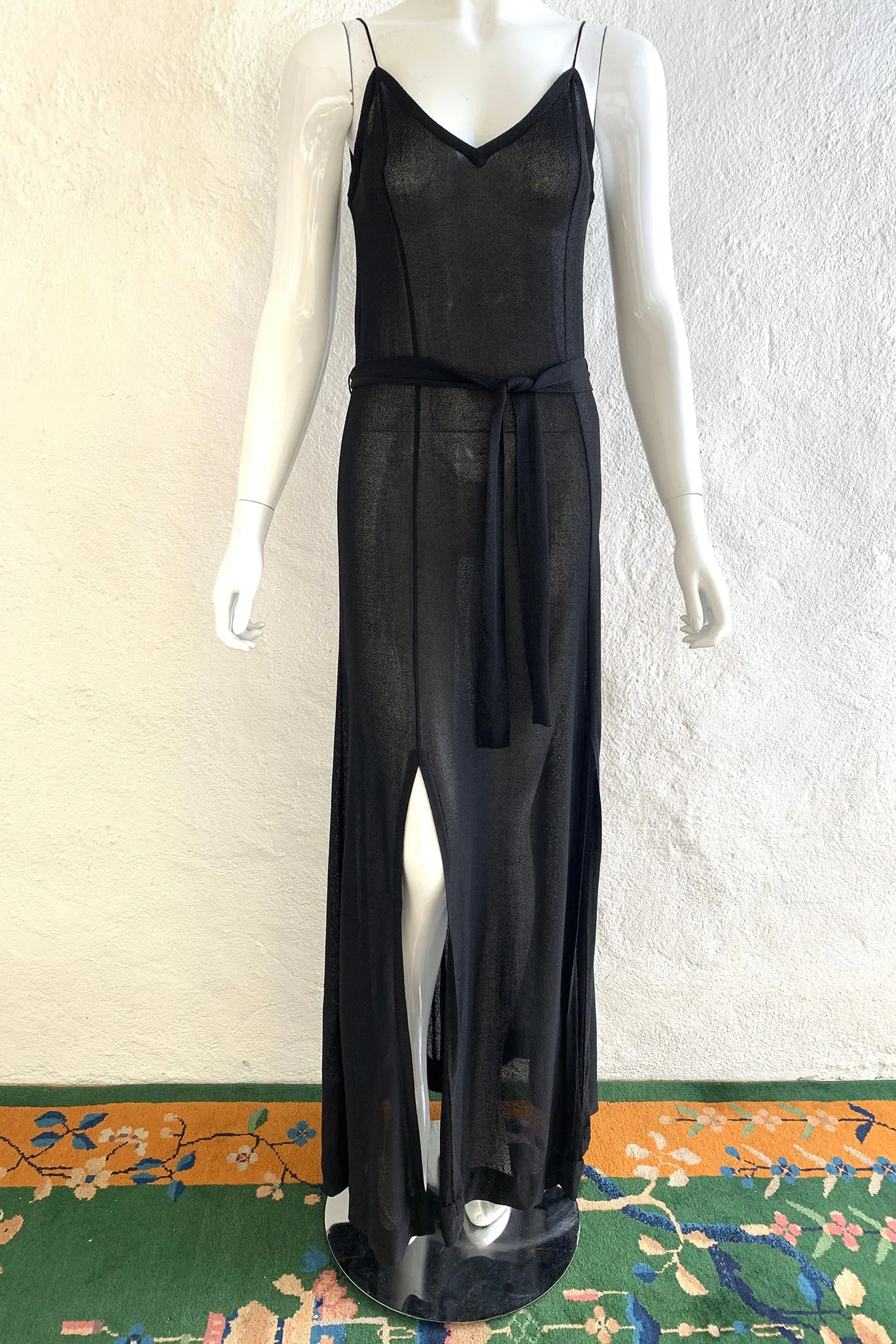 Sheer Belted Slip Dress