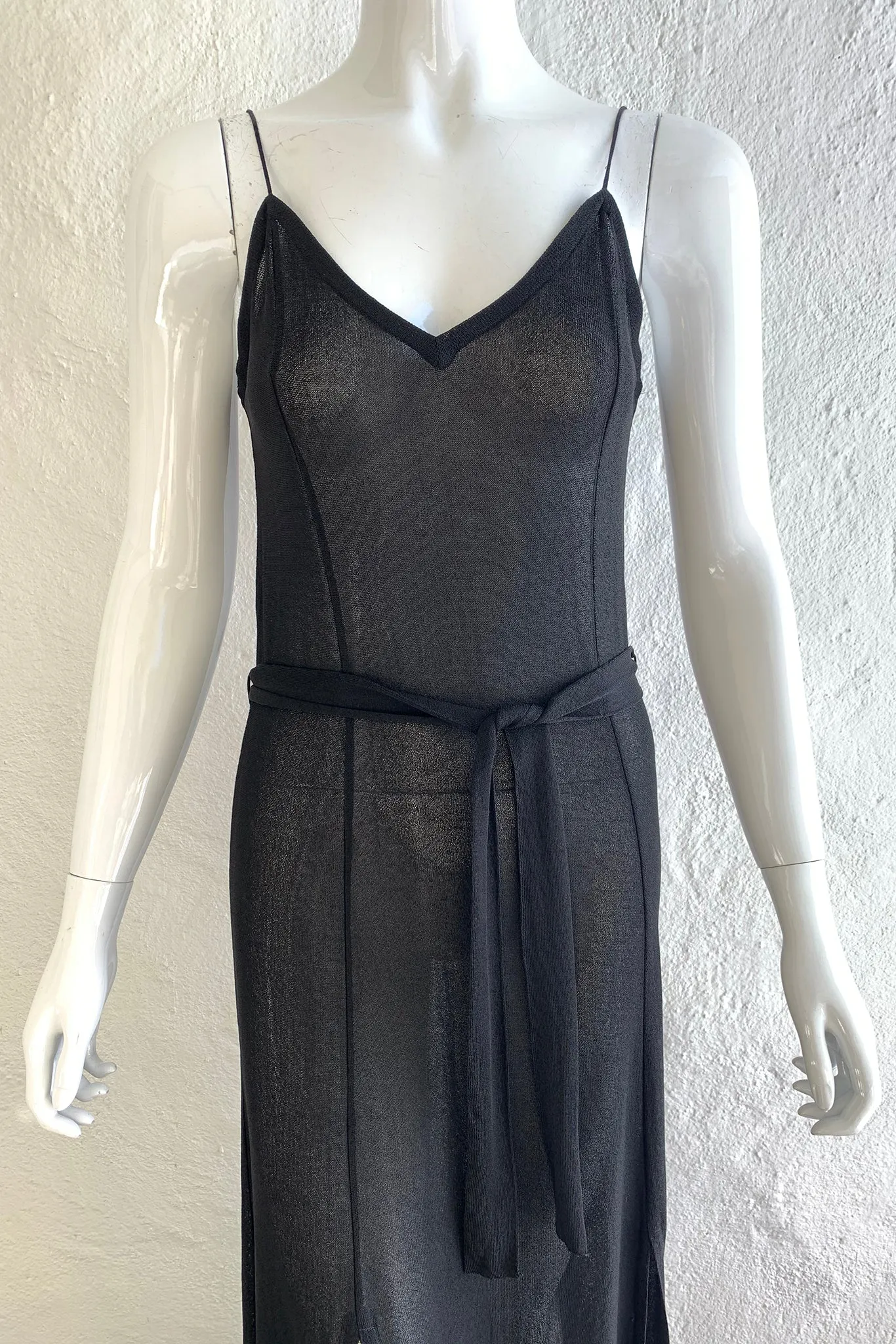 Sheer Belted Slip Dress