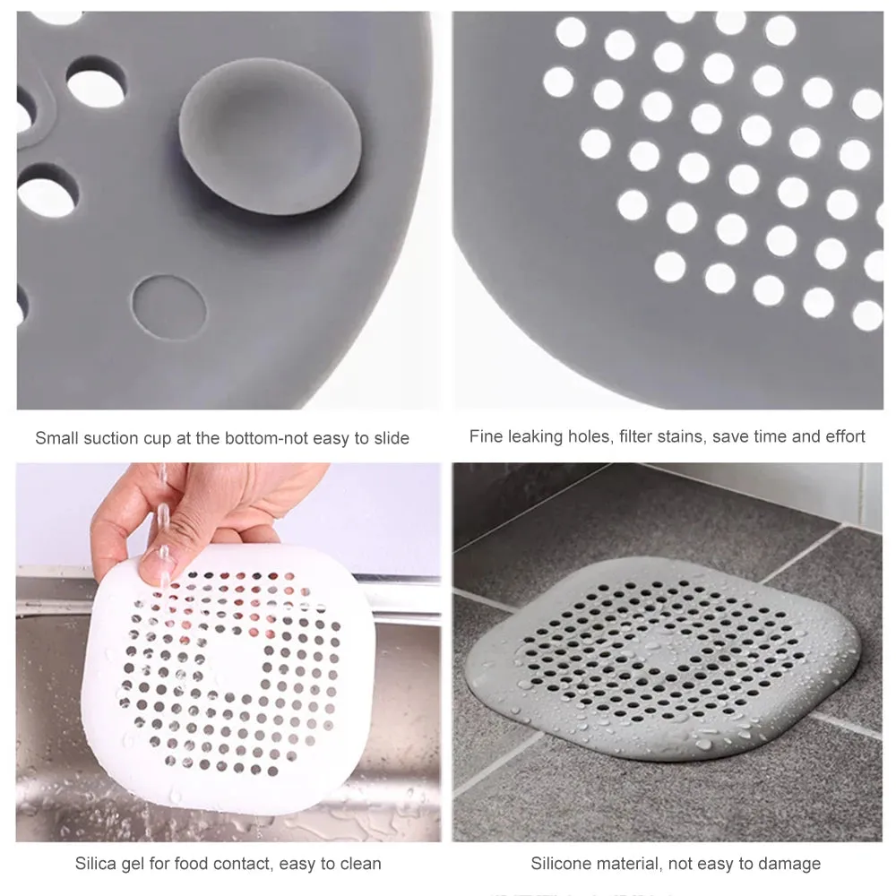 Silicone Drain Filter Sink Anti-Clogging Strainer Bathroom Hair Filter Sink Shower Kitchen Sink Filter Cover Floor Drain Strainer Stopper Silicone Deodorant Plug
