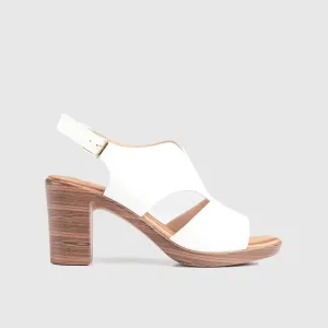 Soft Style Thana Block Heel Sandal White 01411