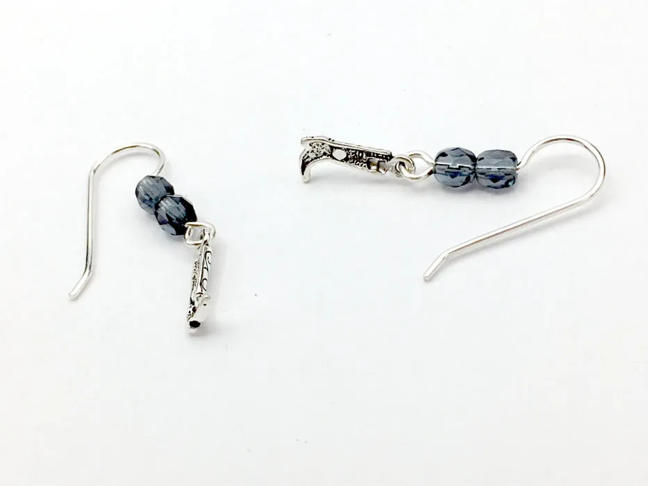Sterling Silver Tiny Cowboy  boot dangle earrings-horse, cowgirl, boots