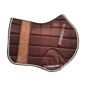STRIPE Glitter Mesh Sparkly Jumping AP Saddle Pad Chocolate Brown