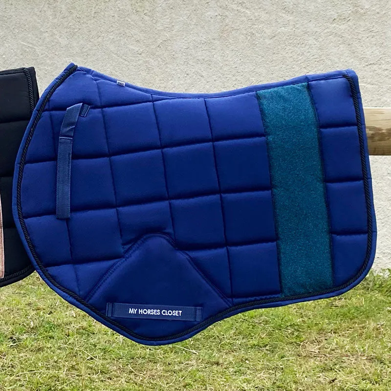 STRIPE Glitter Mesh Sparkly Jumping Saddle Pad Navy Blue