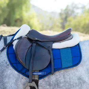 STRIPE Glitter Mesh Sparkly Jumping Saddle Pad Navy Blue