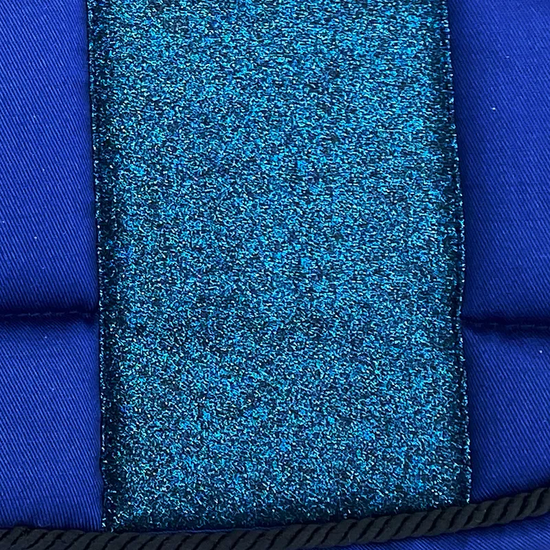 STRIPE Glitter Mesh Sparkly Jumping Saddle Pad Navy Blue