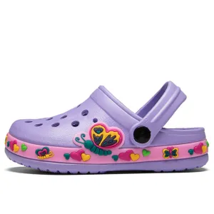 Summer Unicorn or Dirosaur Appliqued Beach Anti-slip Flat Sandals - Purple, Blue, Black, Pink