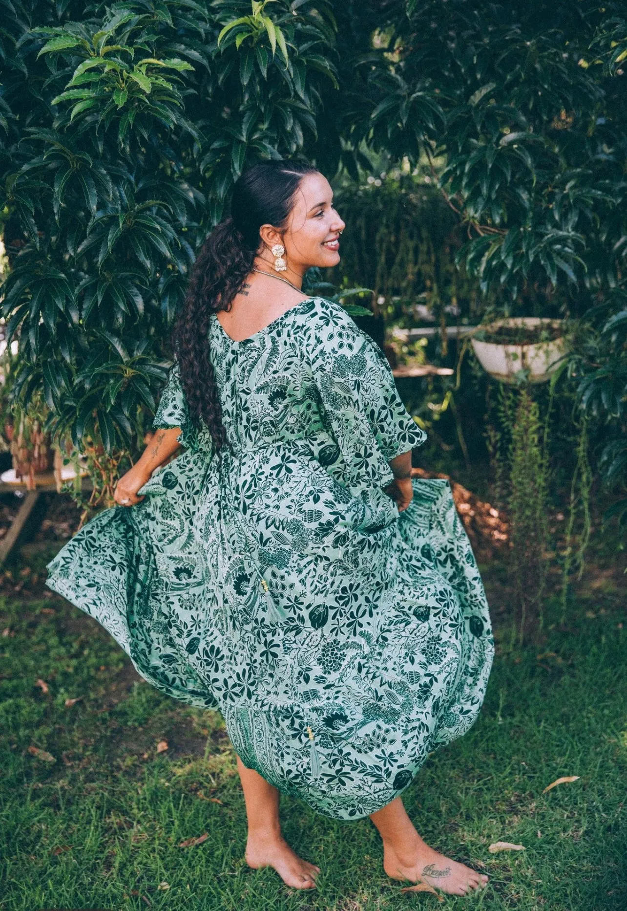 Sunflower Dress ~ Sage green