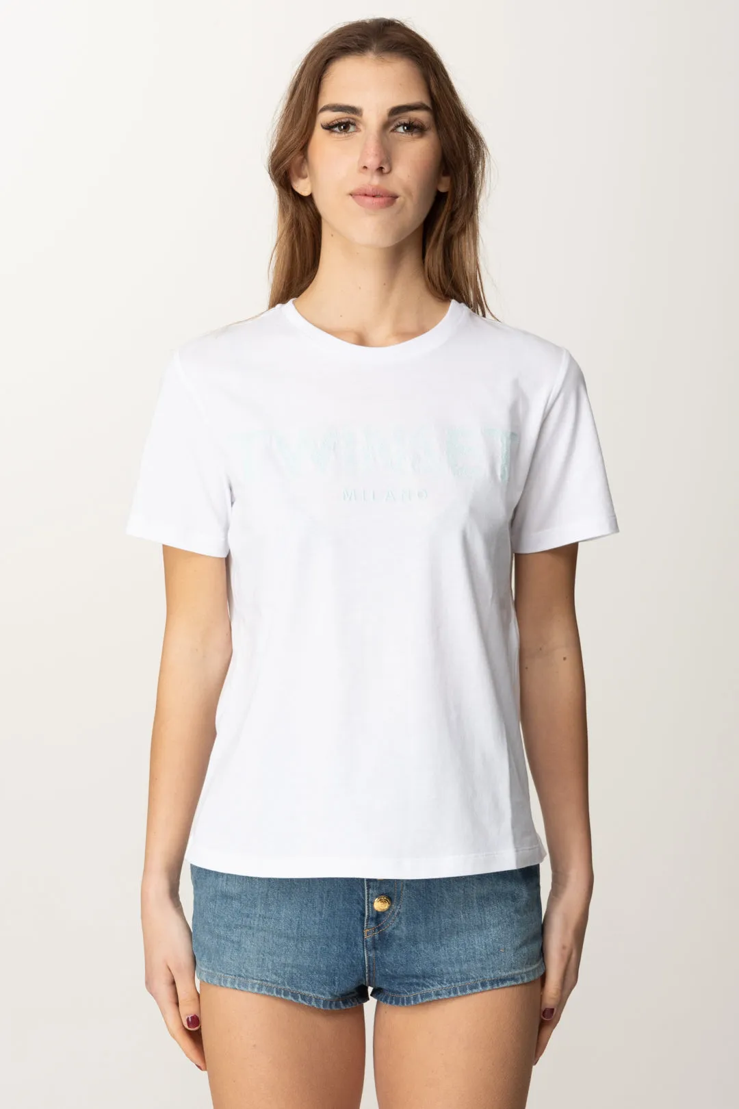 T-shirt con Logo Ricamo