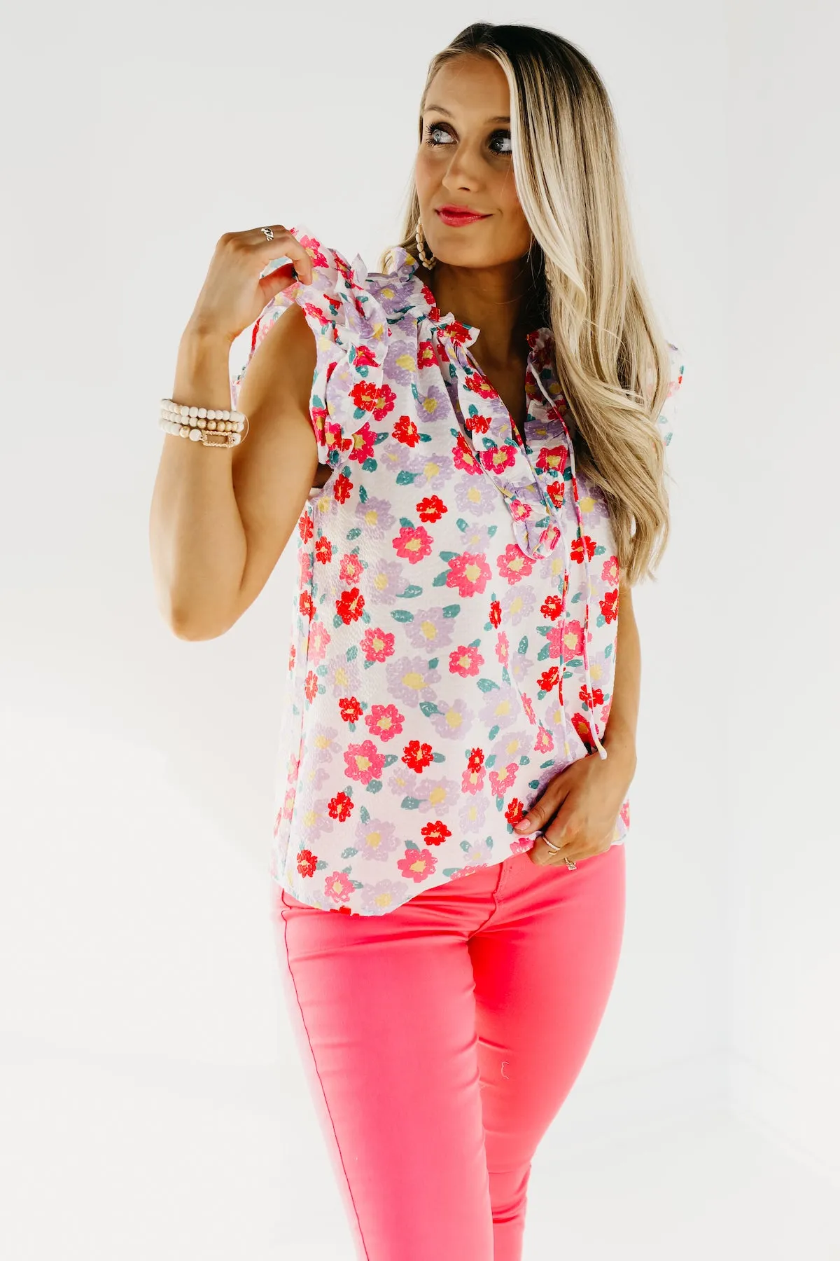 The Bailey Floral Ruffle Blouse - FINAL SALE