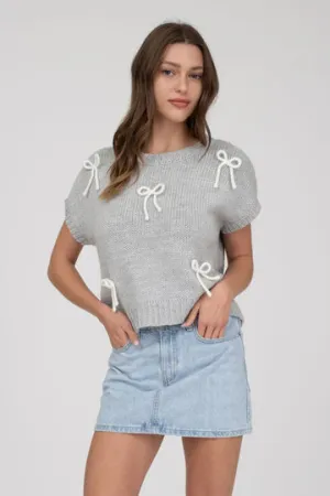 The Kaeli Bow Detail Cap Sleeve Sweater