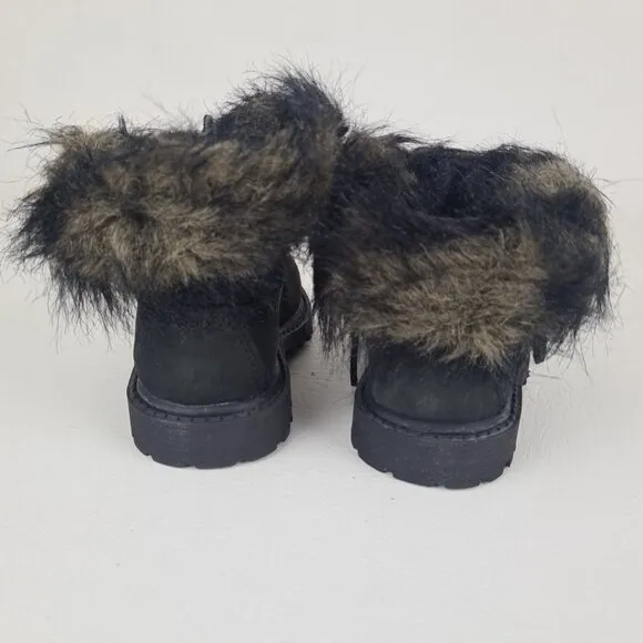 Timberland Roll Top Snorkel Toddler's Boots Black Nubuck