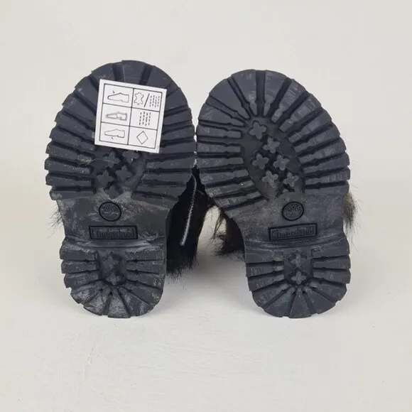 Timberland Roll Top Snorkel Toddler's Boots Black Nubuck