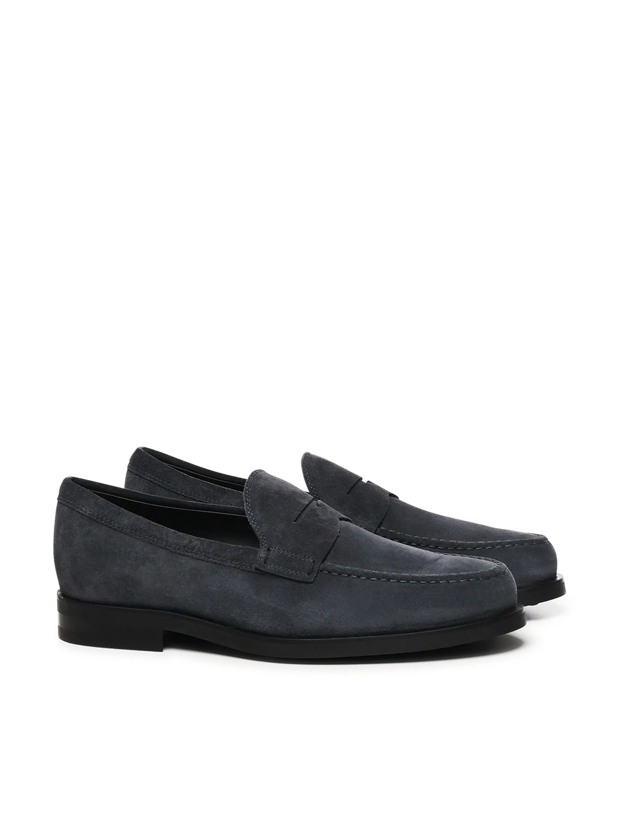 Tod's Navy Suede Loafers