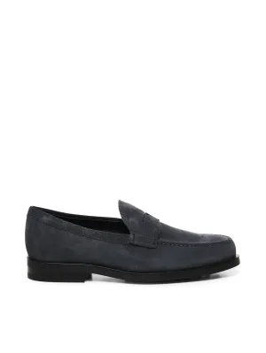 Tod's Navy Suede Loafers