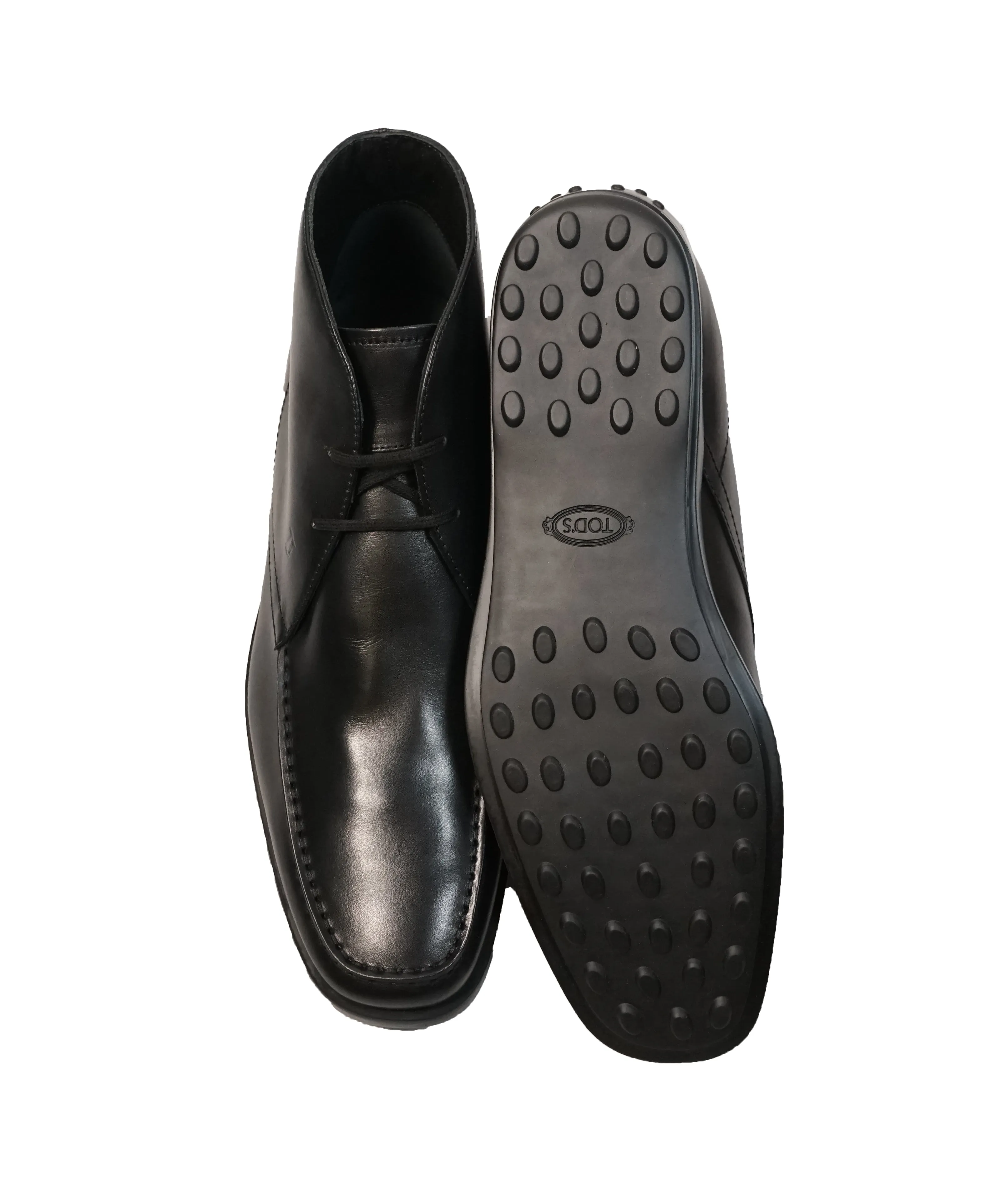 TOD’S - “Quinn” Lace Up Ankle Boot Black Leather - 10.5