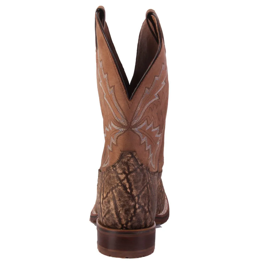 Tony Lama Brown Print Cowhide Boot