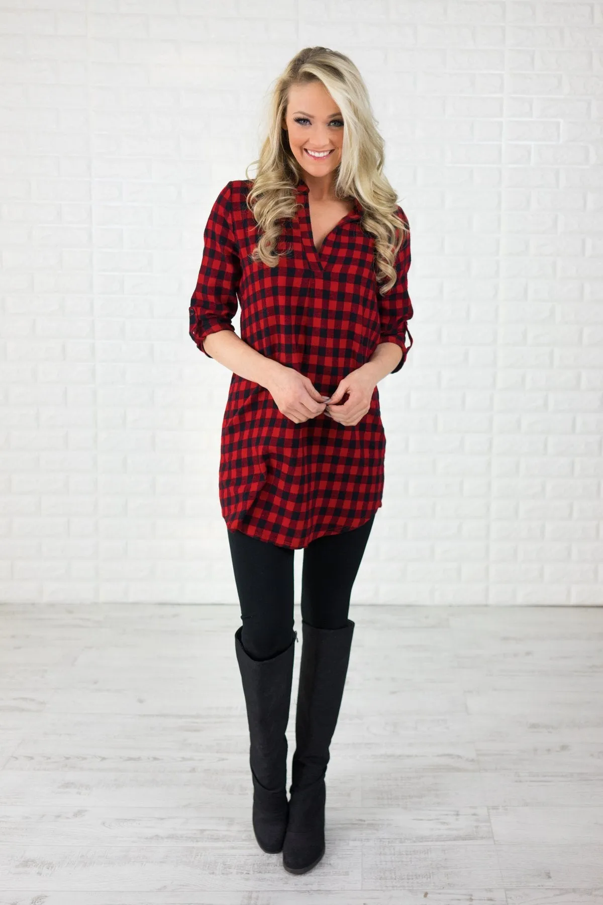 Treat Everyday Like Christmas ~ Buffalo Plaid Tunic